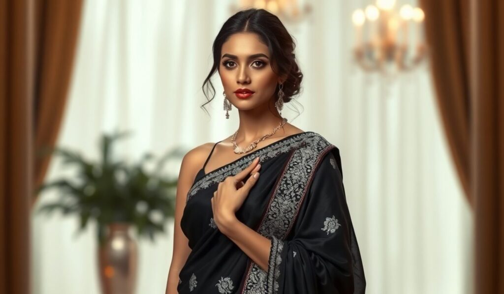 Black Saree Captions for Instagram
