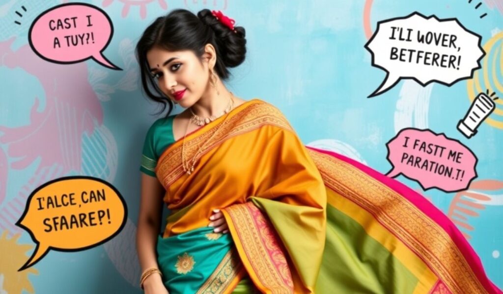 Funny Saree Instagram Captions